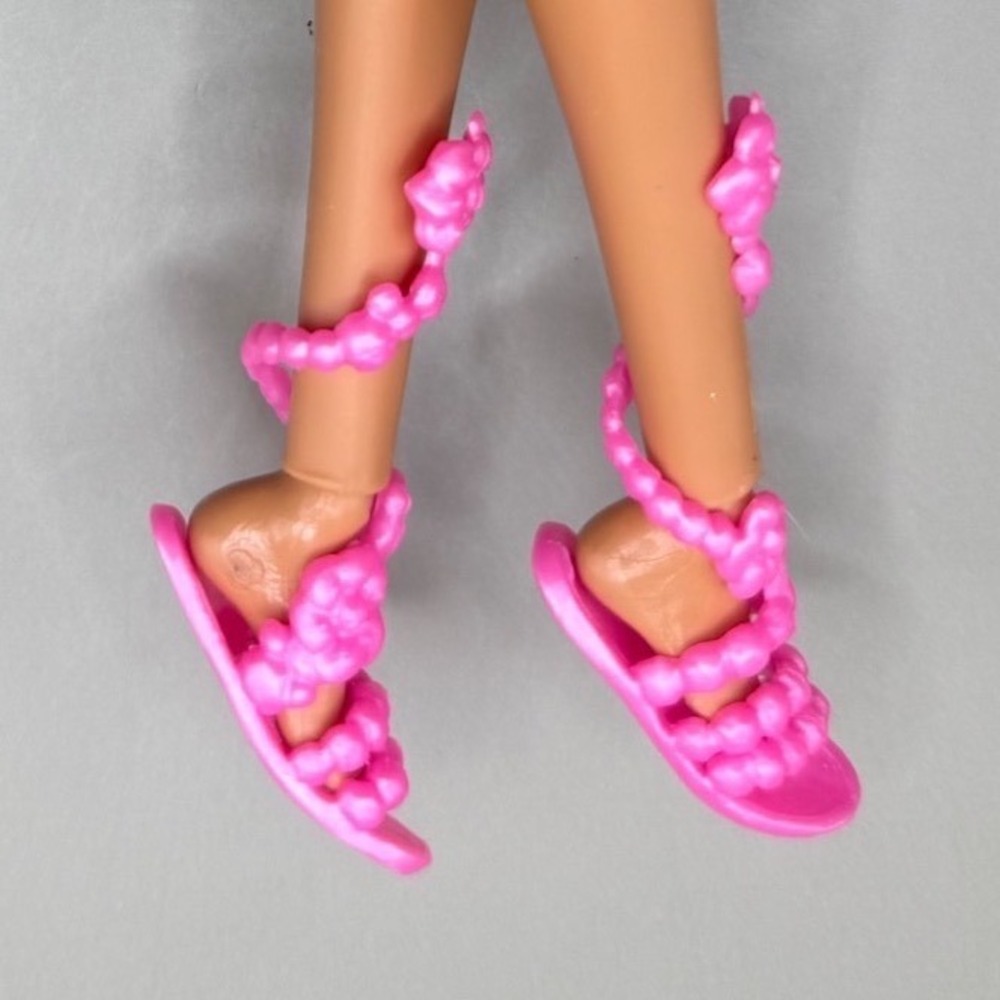 Barbie Fairytale Magic Pink Sandals Wrap Floral Ballet Slippers Doll Shoes